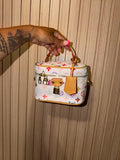 White Multicolor Vanity with Twilly & Strap