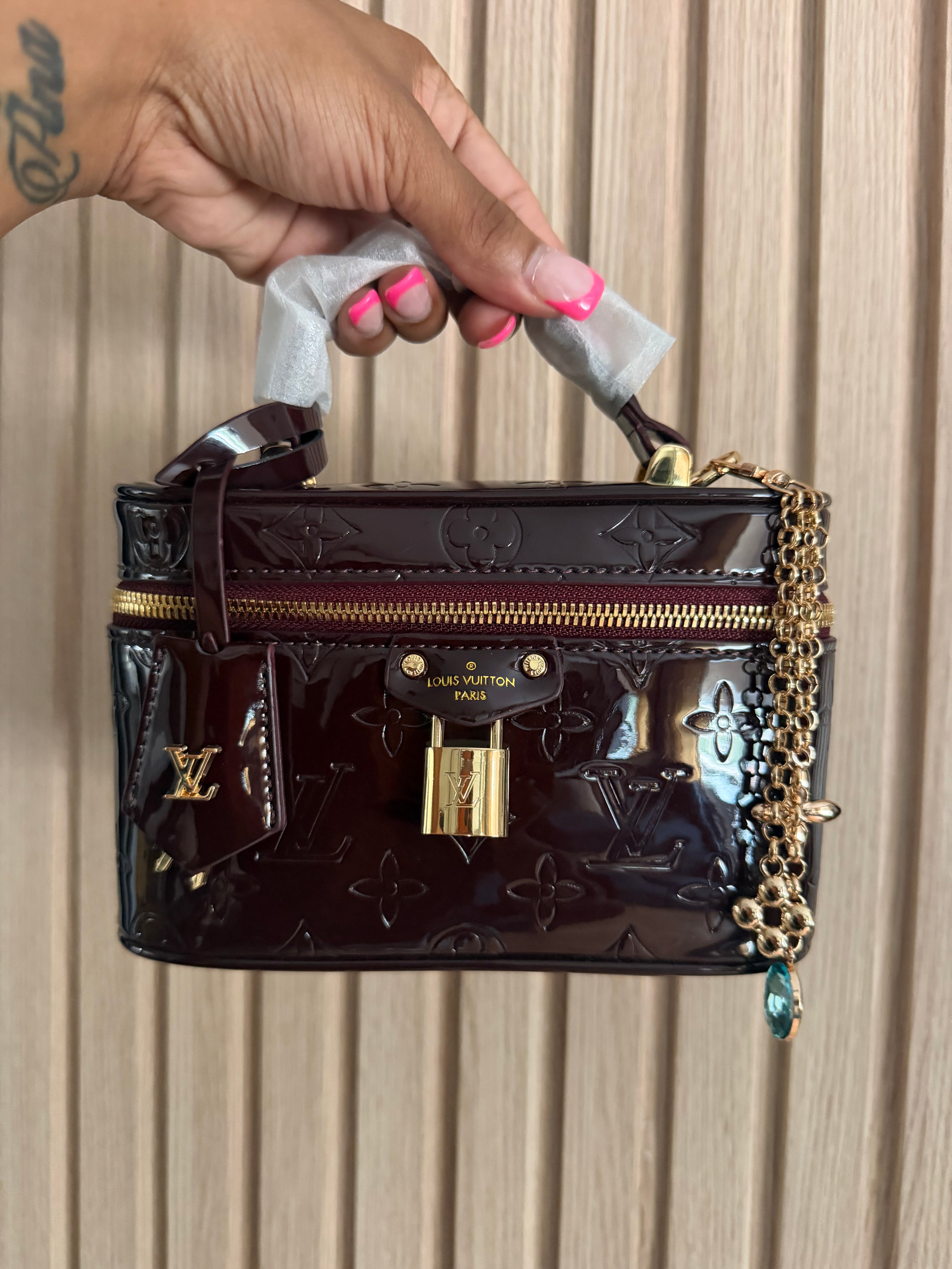 Burgundy Patent Vanity